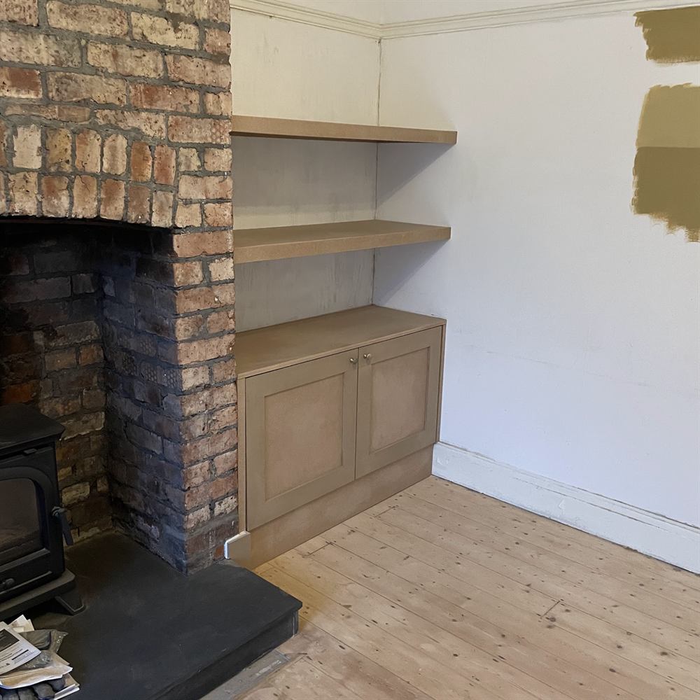 Alcove shelving and cabinetry
